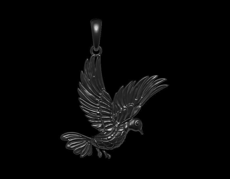 Pigeon Pendant 3D print model_6