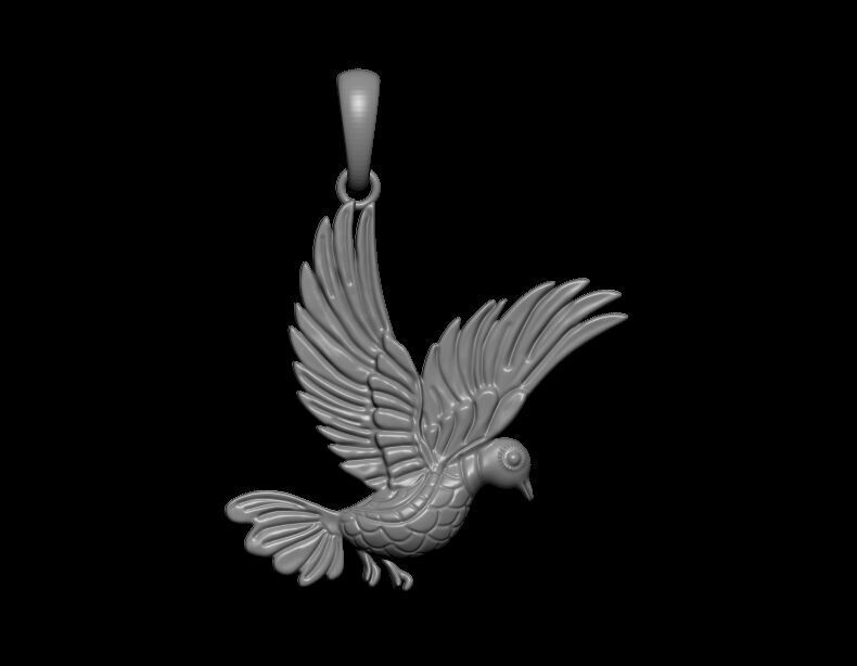 Pigeon Pendant 3D print model_8