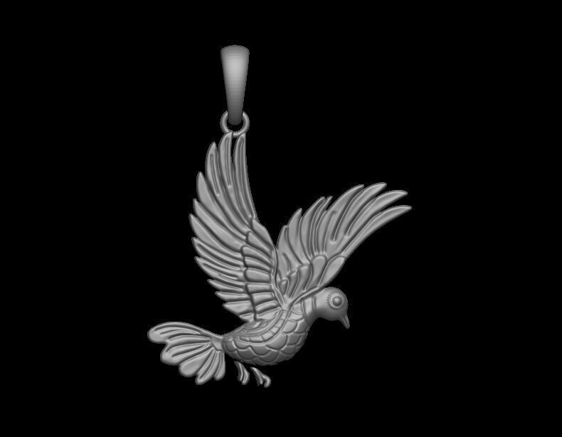 Pigeon Pendant 3D print model_2