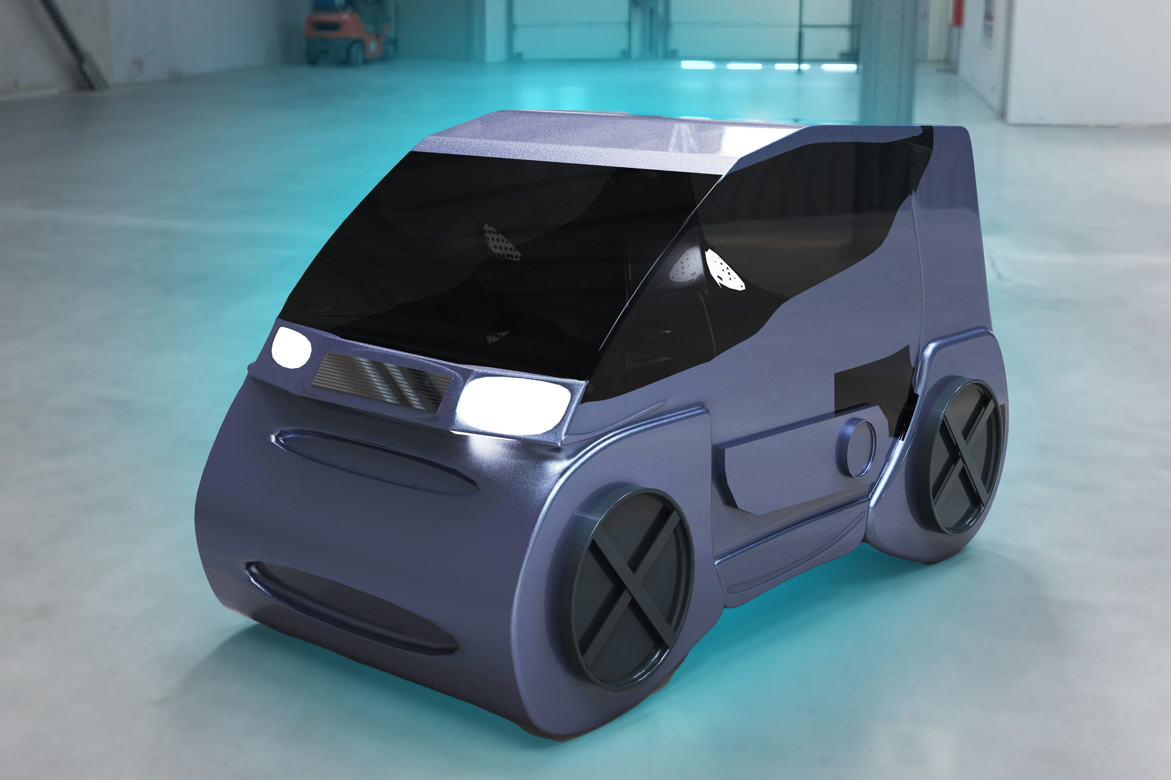 Futuristic Sci-Fi Mini Car 3D Model Realistic Low-poly 3D model_3