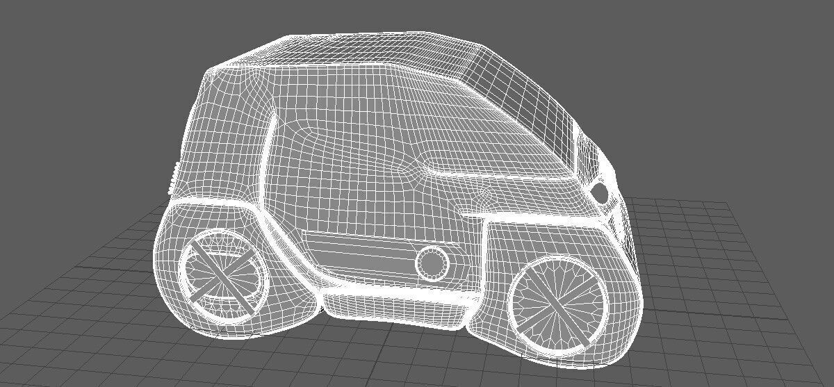 Futuristic Sci-Fi Mini Car 3D Model Realistic Low-poly 3D model_1