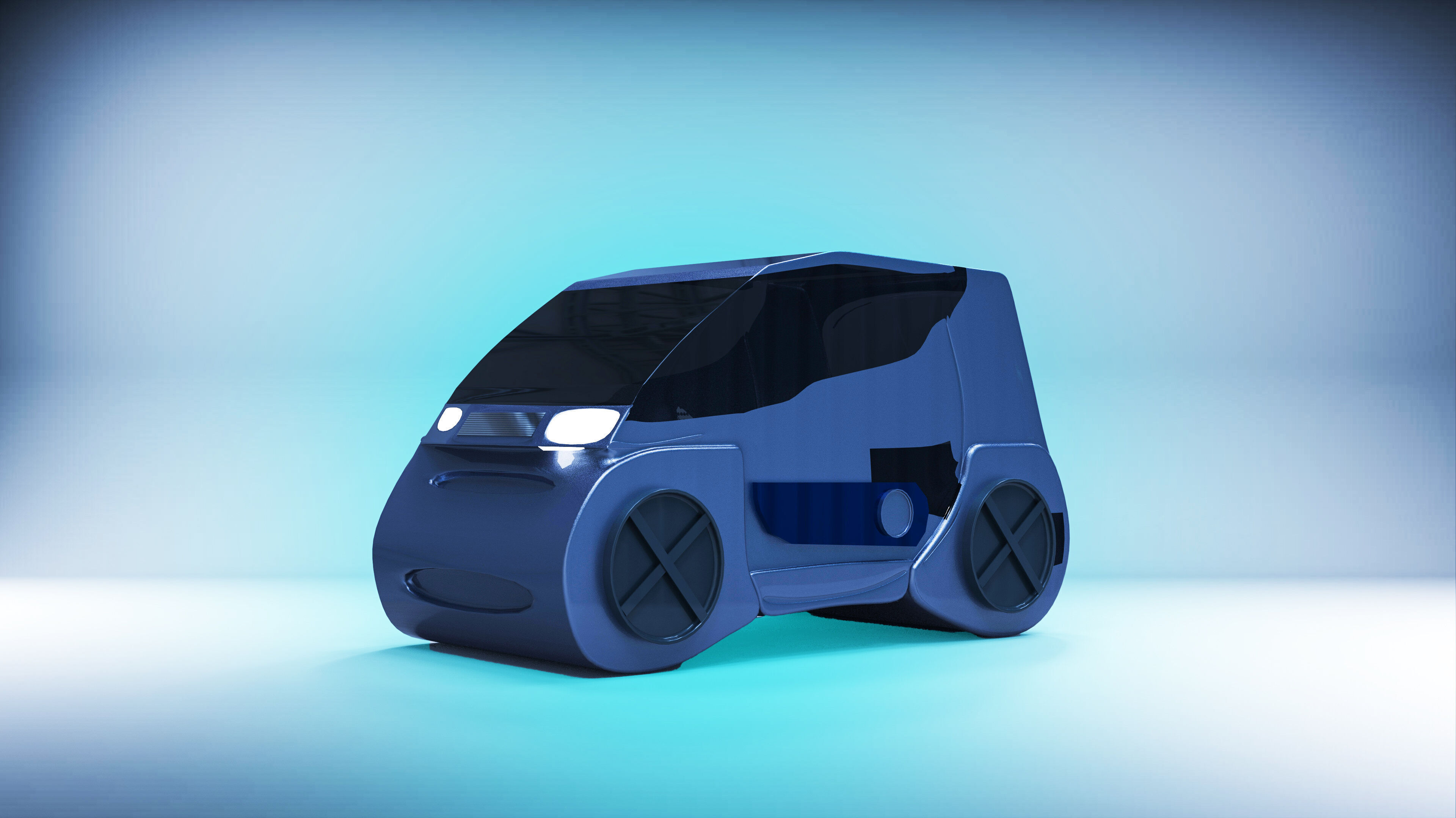 Futuristic Sci-Fi Mini Car 3D Model Realistic Low-poly 3D model_5