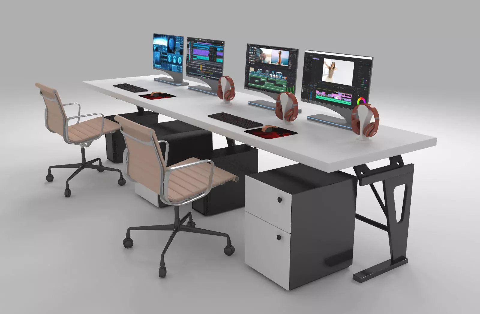 Workstation model full set 3D model_0
