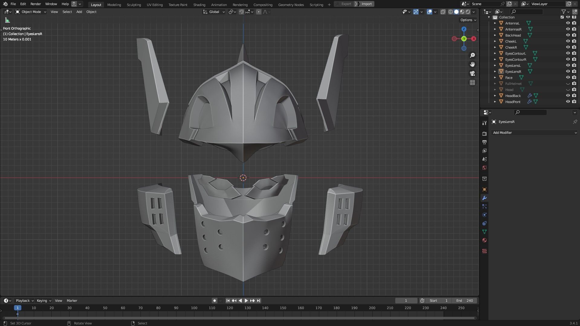 My Hero Academia Tenya Iida Ingenium Helmet for Cosplay 3D print model_11