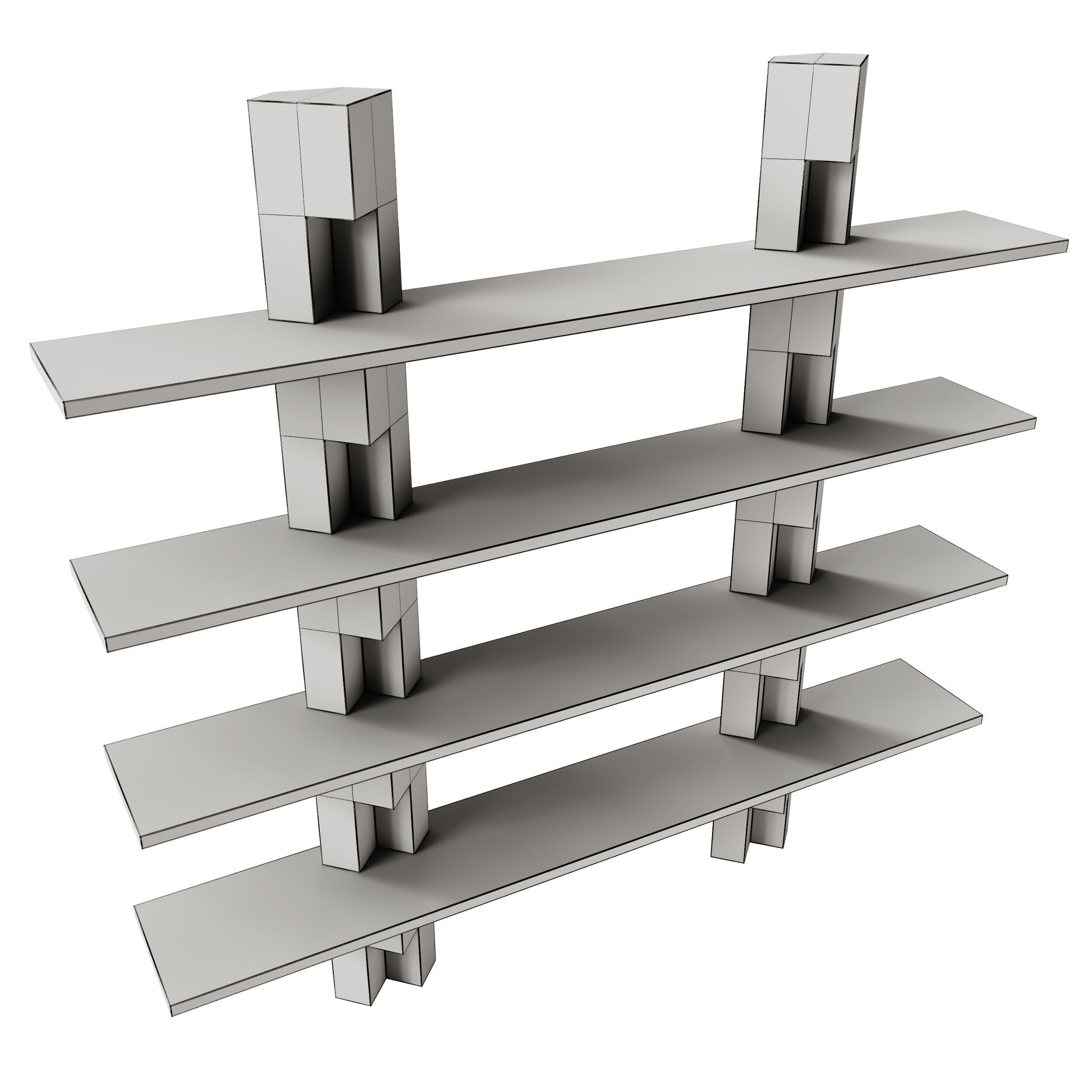 Mokko Galea Wood Bookcase 3D model_5