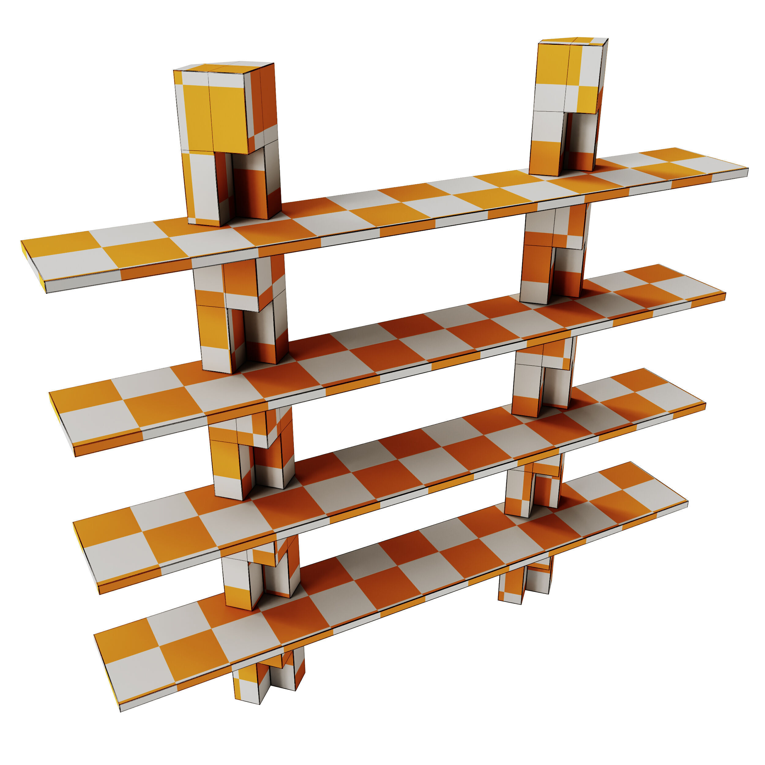 Mokko Galea Wood Bookcase 3D model_4