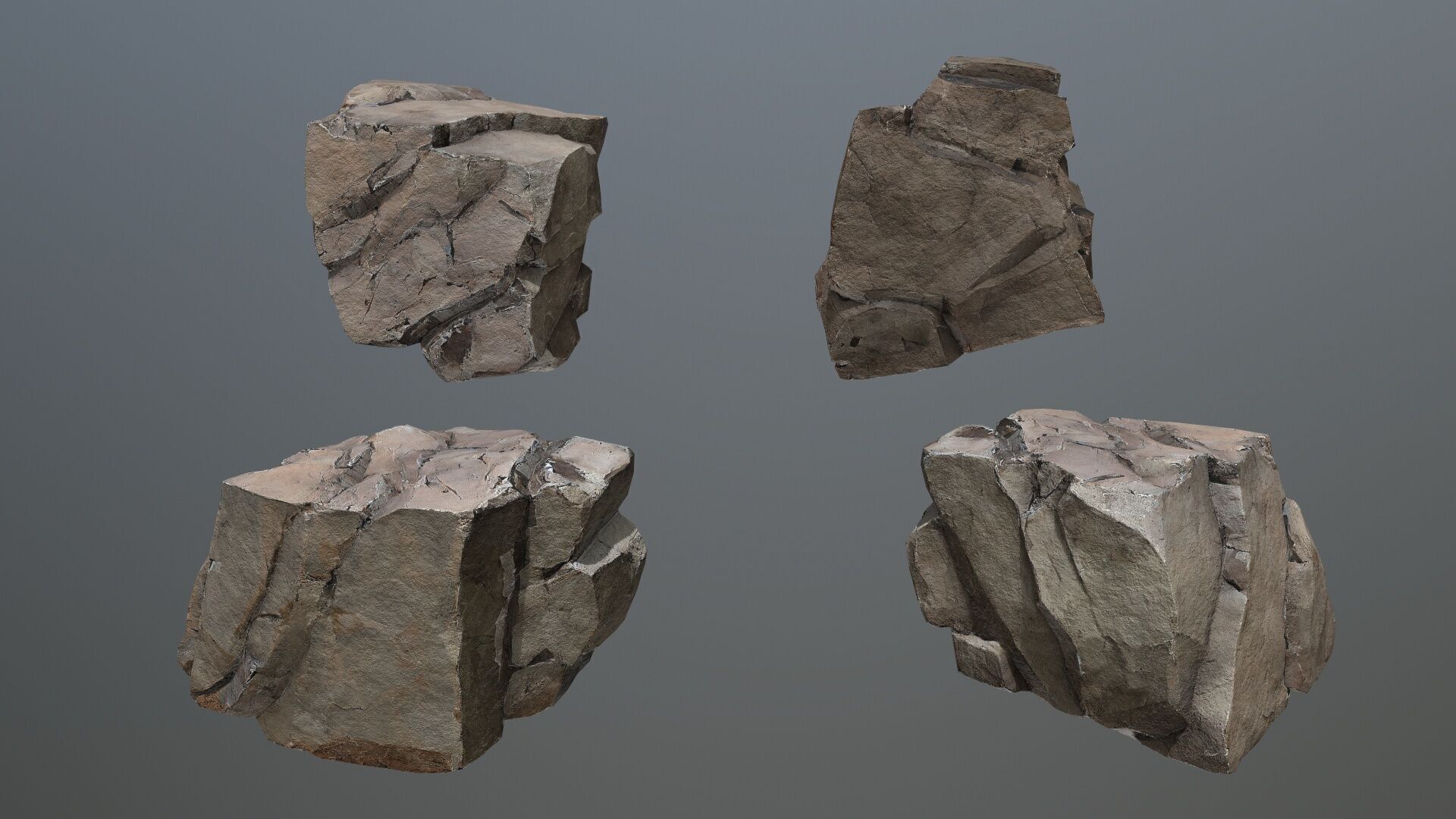 desert rocks Low-poly 3D model_7