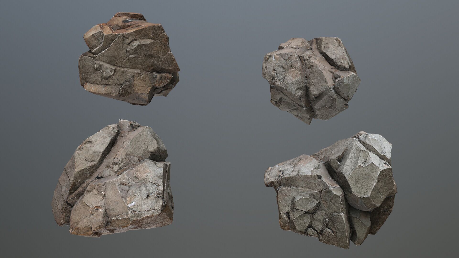 desert rocks Low-poly 3D model_5