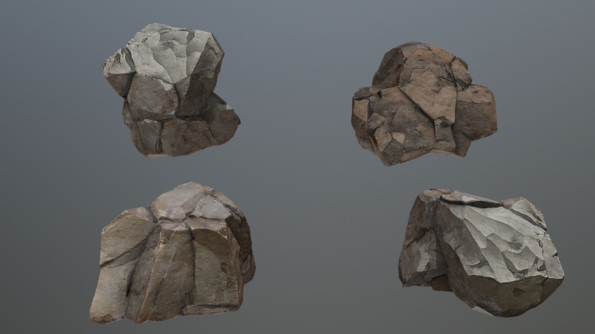 desert rocks Low-poly 3D model_6