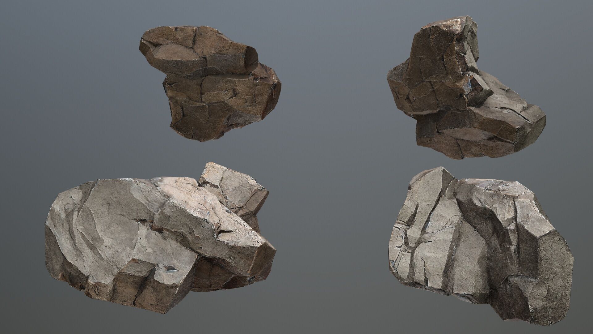 desert rocks Low-poly 3D model_3