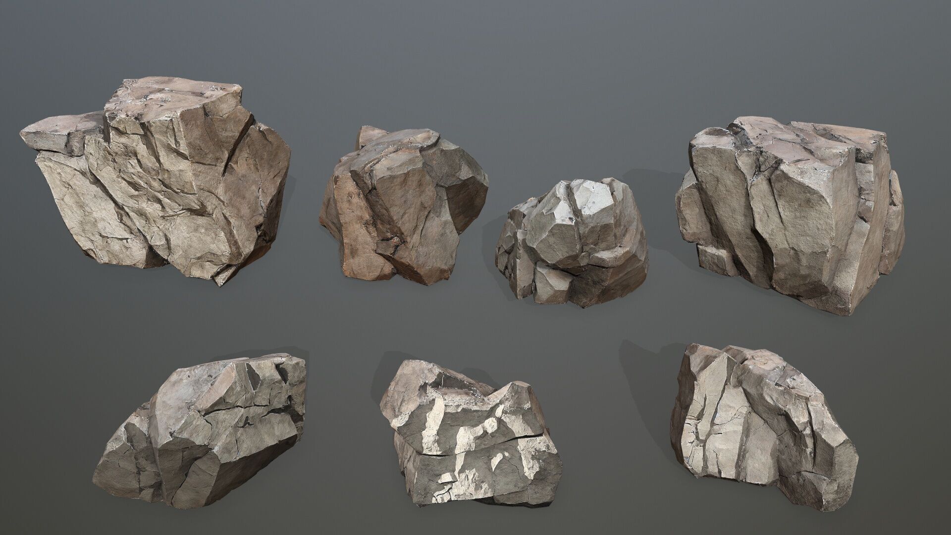 desert rocks Low-poly 3D model_1