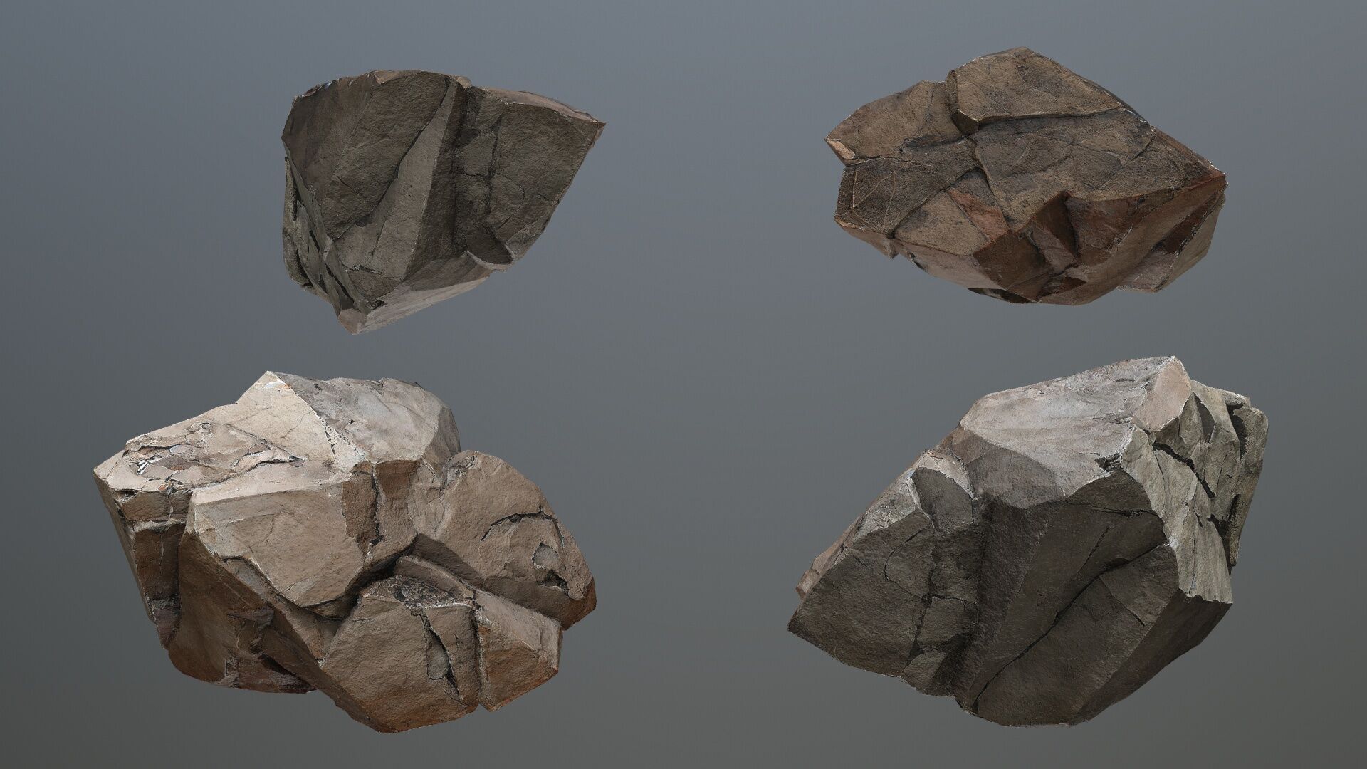 desert rocks Low-poly 3D model_2