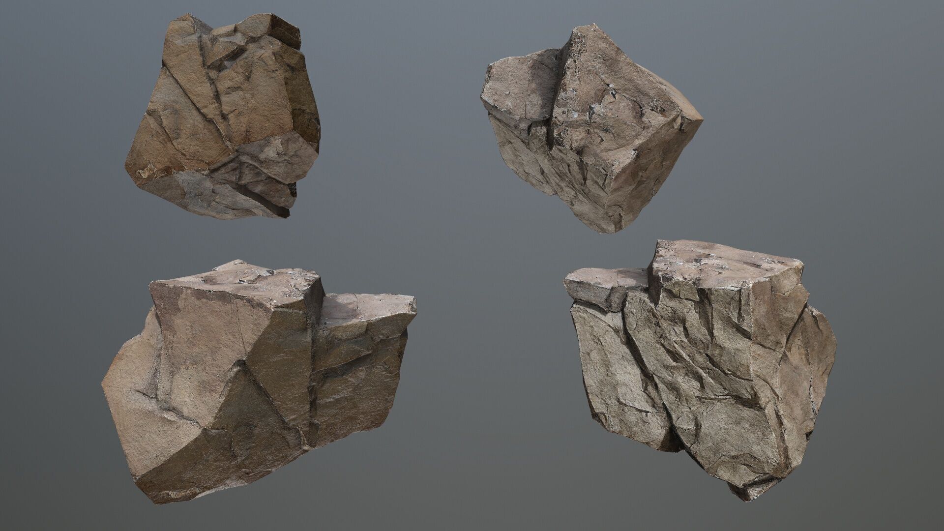 desert rocks Low-poly 3D model_8