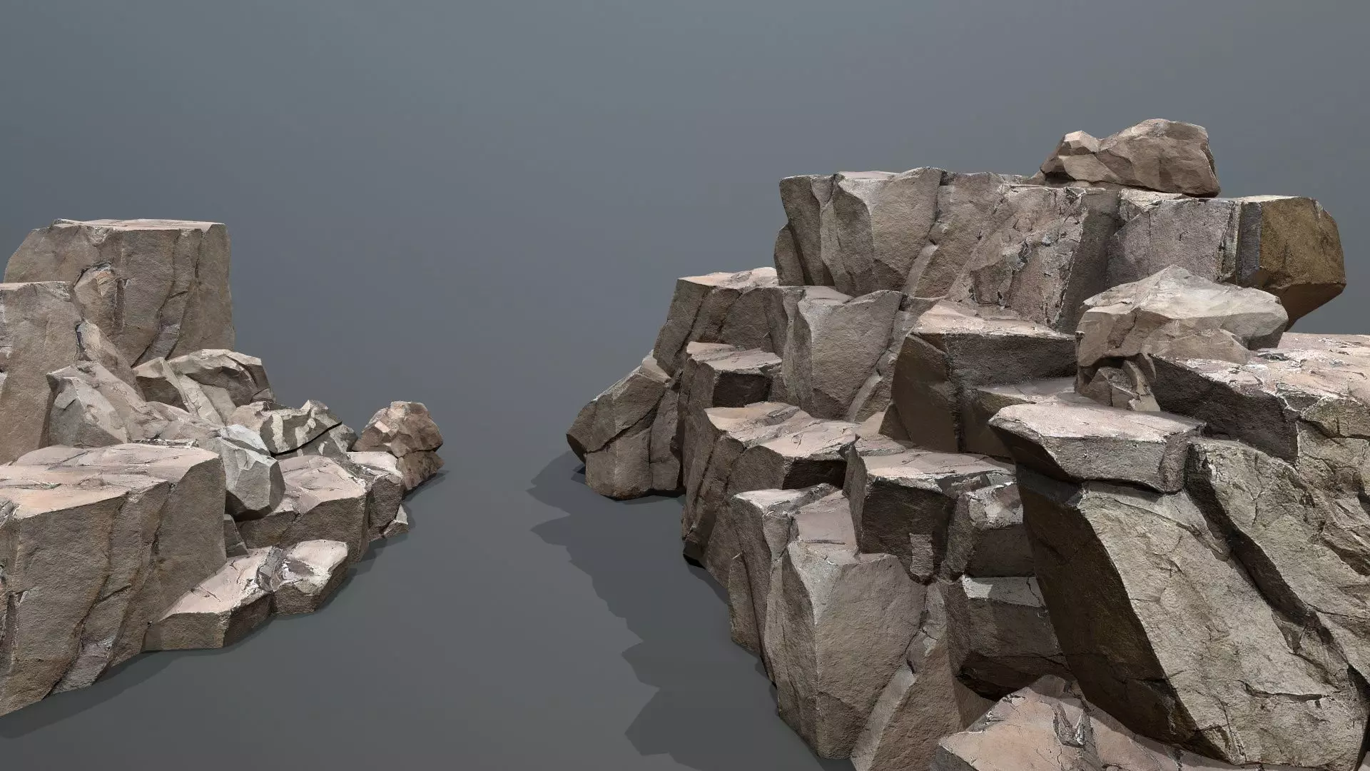 desert rocks Low-poly 3D model_0