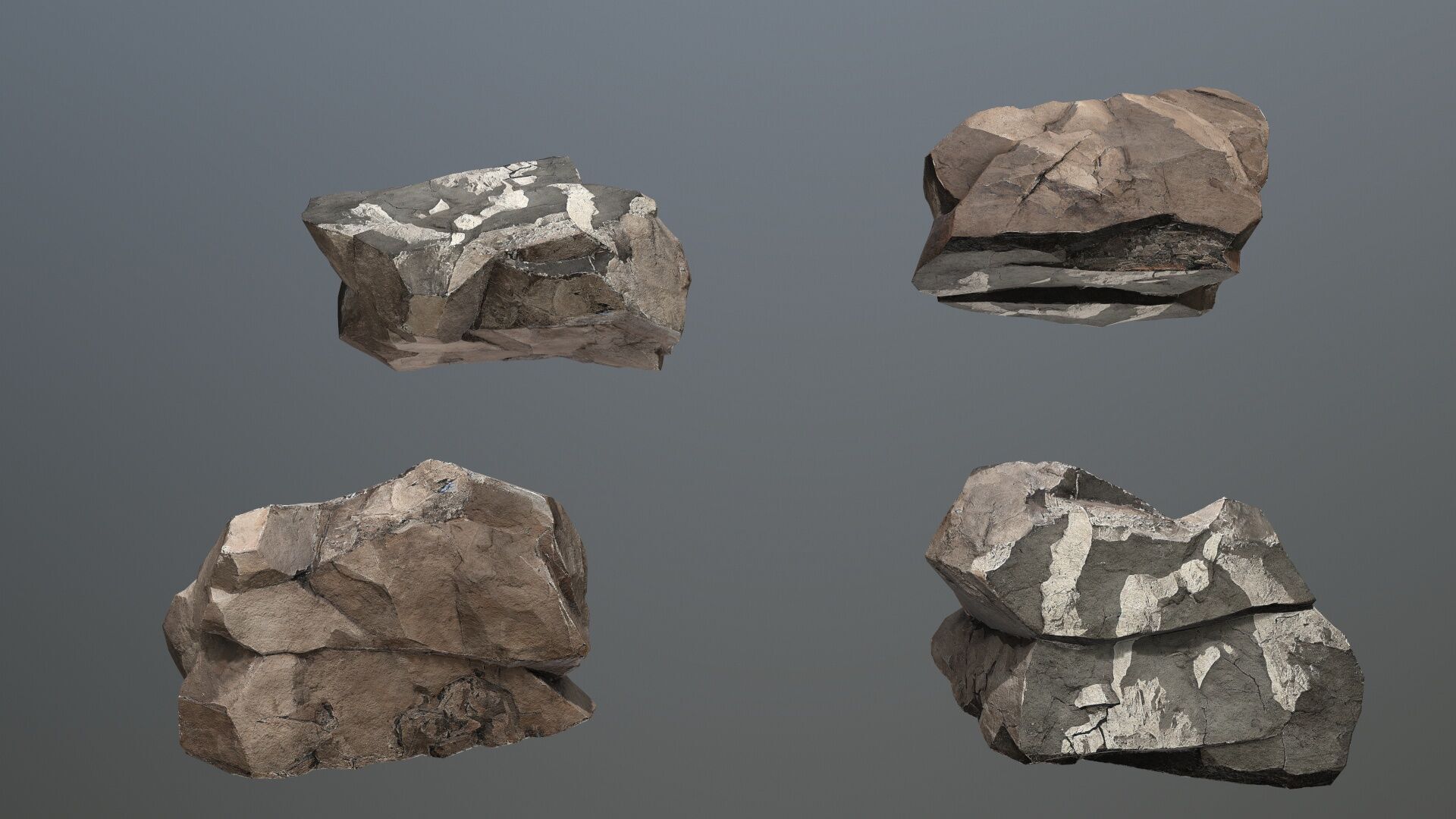 desert rocks Low-poly 3D model_4