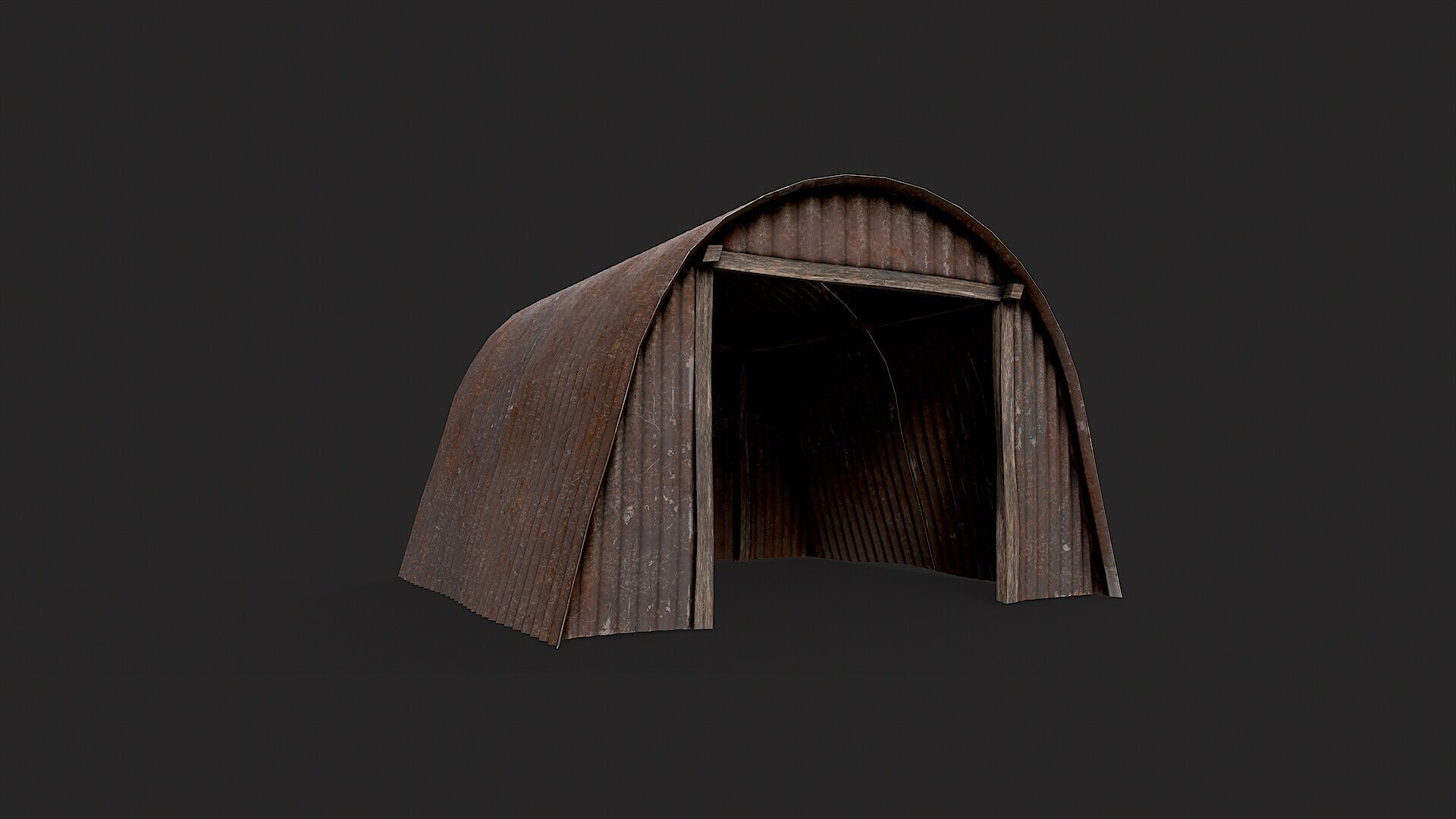 Metal Plates Hut Collection Low-poly 3D model_6