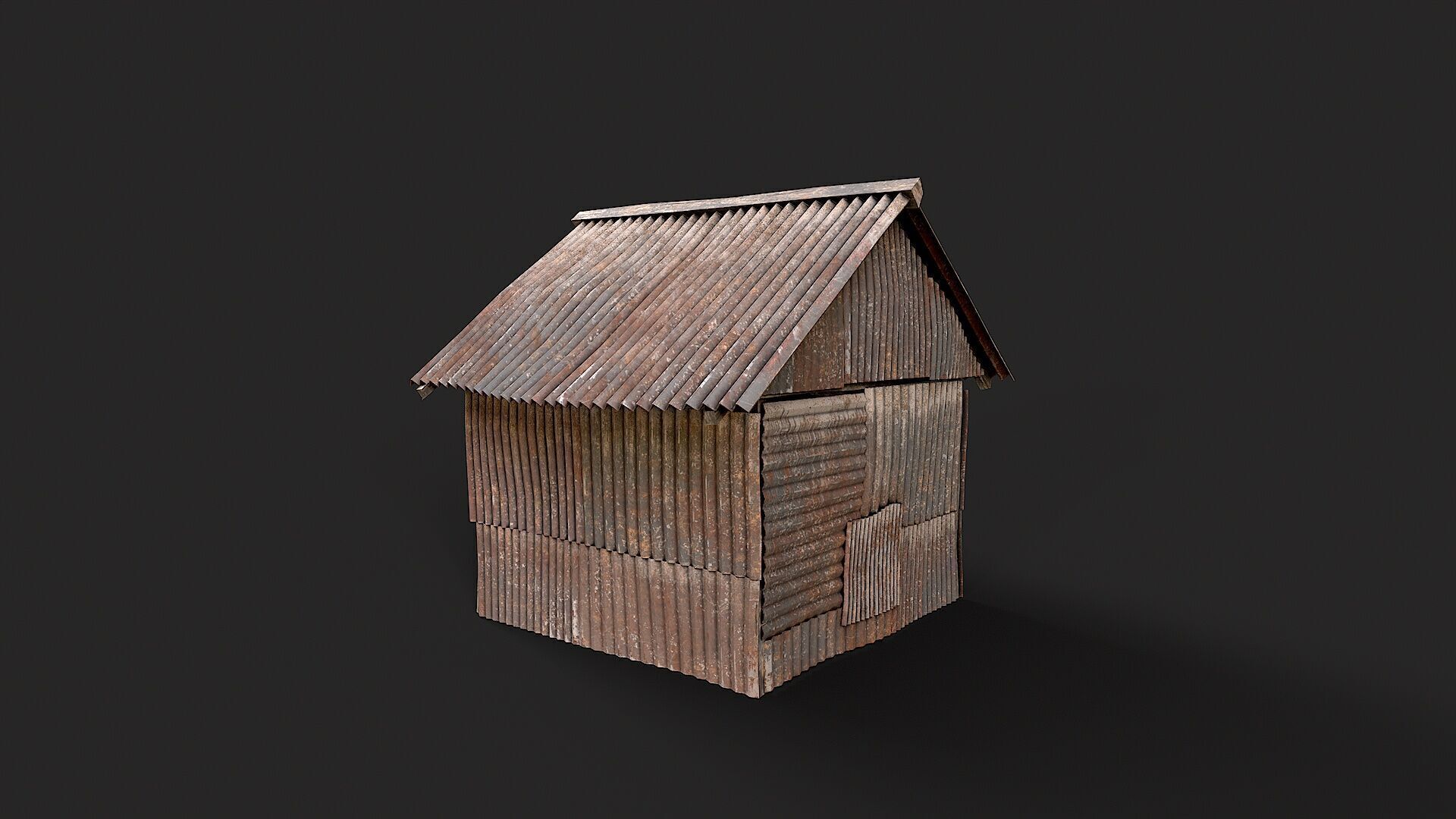 Metal Plates Hut Collection Low-poly 3D model_19