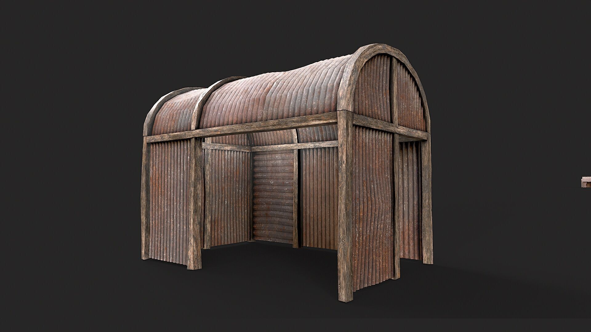 Metal Plates Hut Collection Low-poly 3D model_8