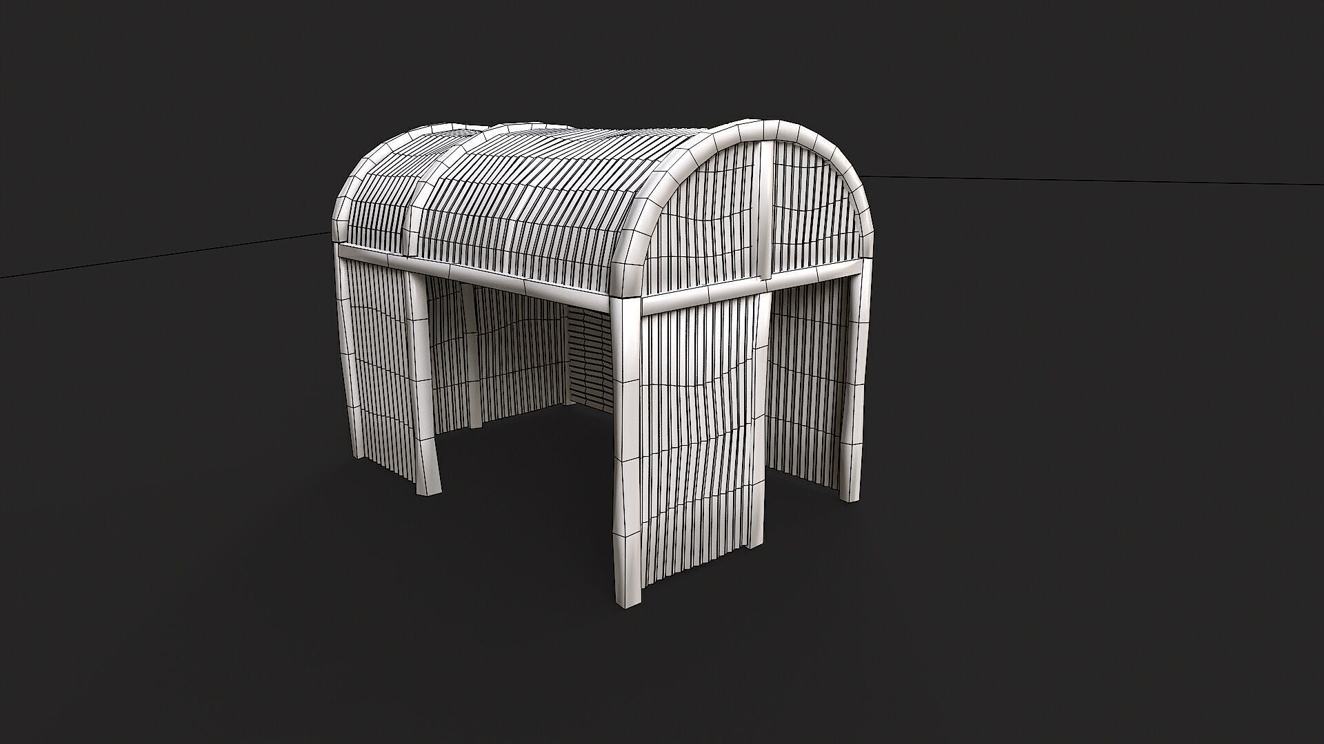 Metal Plates Hut Collection Low-poly 3D model_23