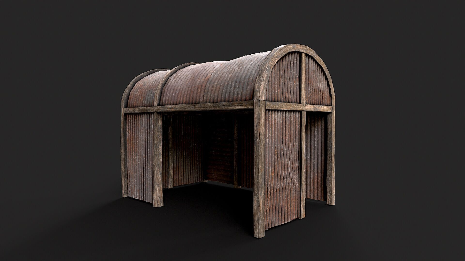 Metal Plates Hut Collection Low-poly 3D model_17