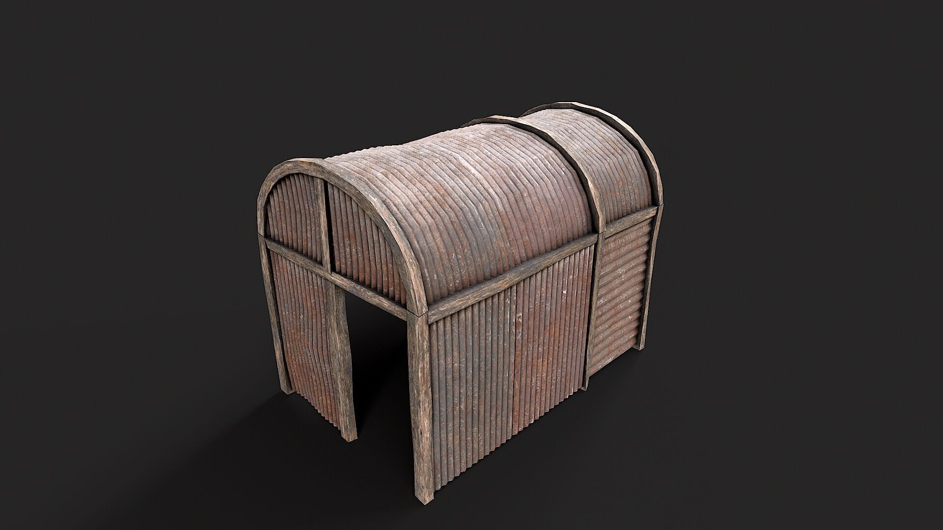 Metal Plates Hut Collection Low-poly 3D model_2