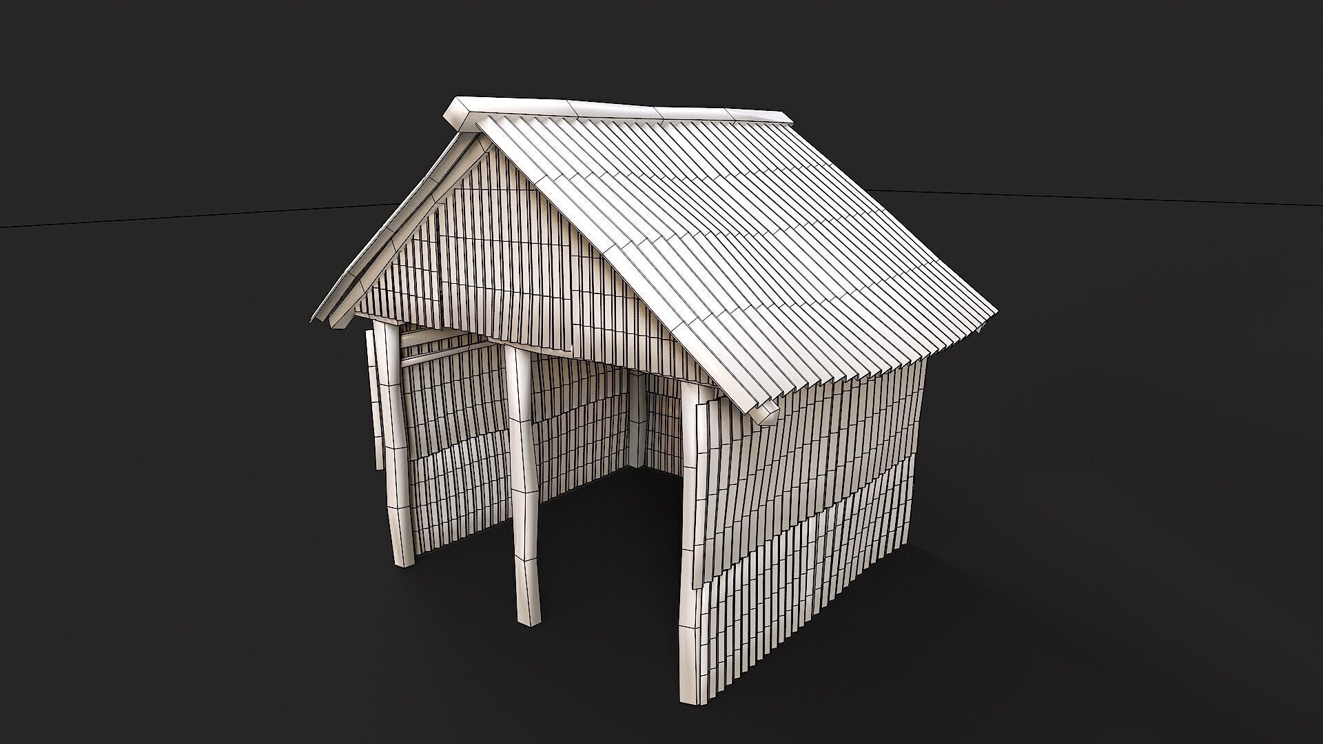 Metal Plates Hut Collection Low-poly 3D model_22