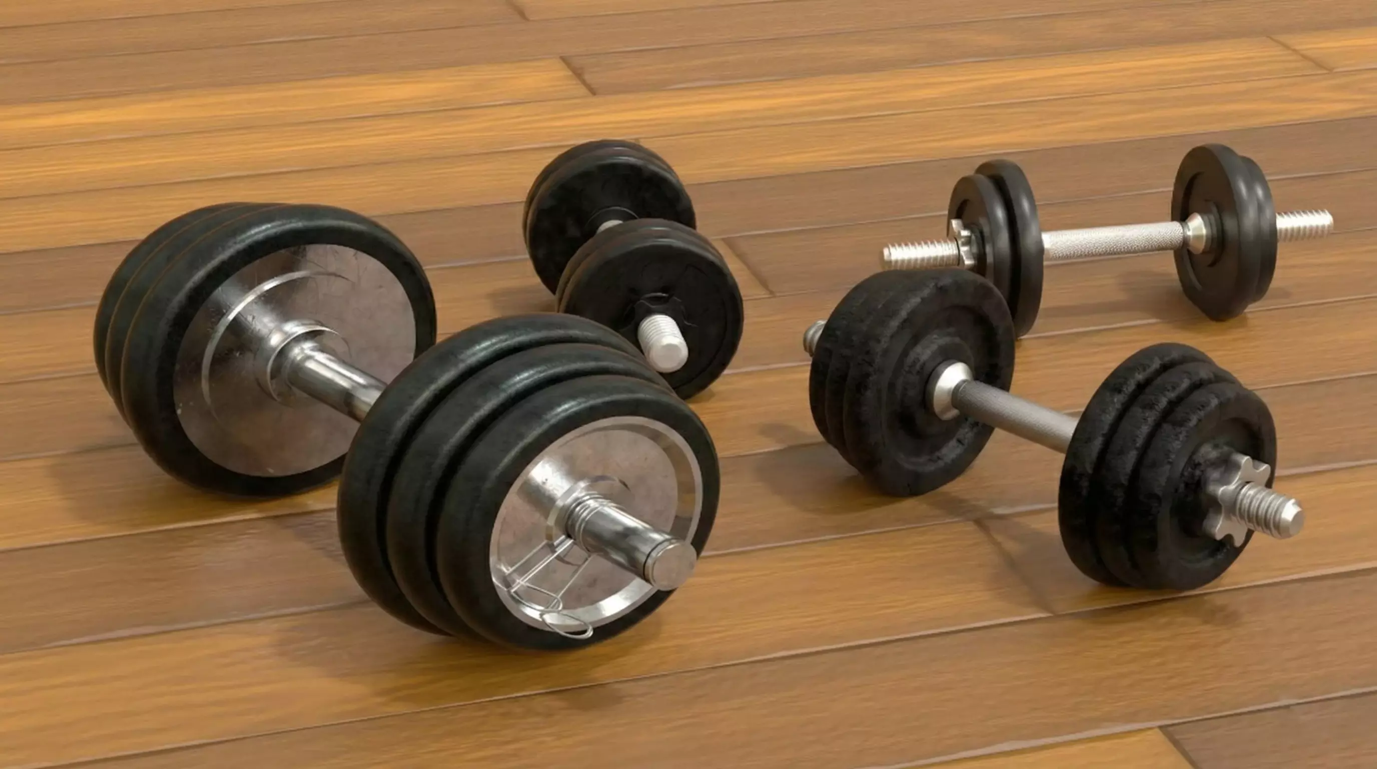 High Quality Dumbbell Set 3D Asset 3D model