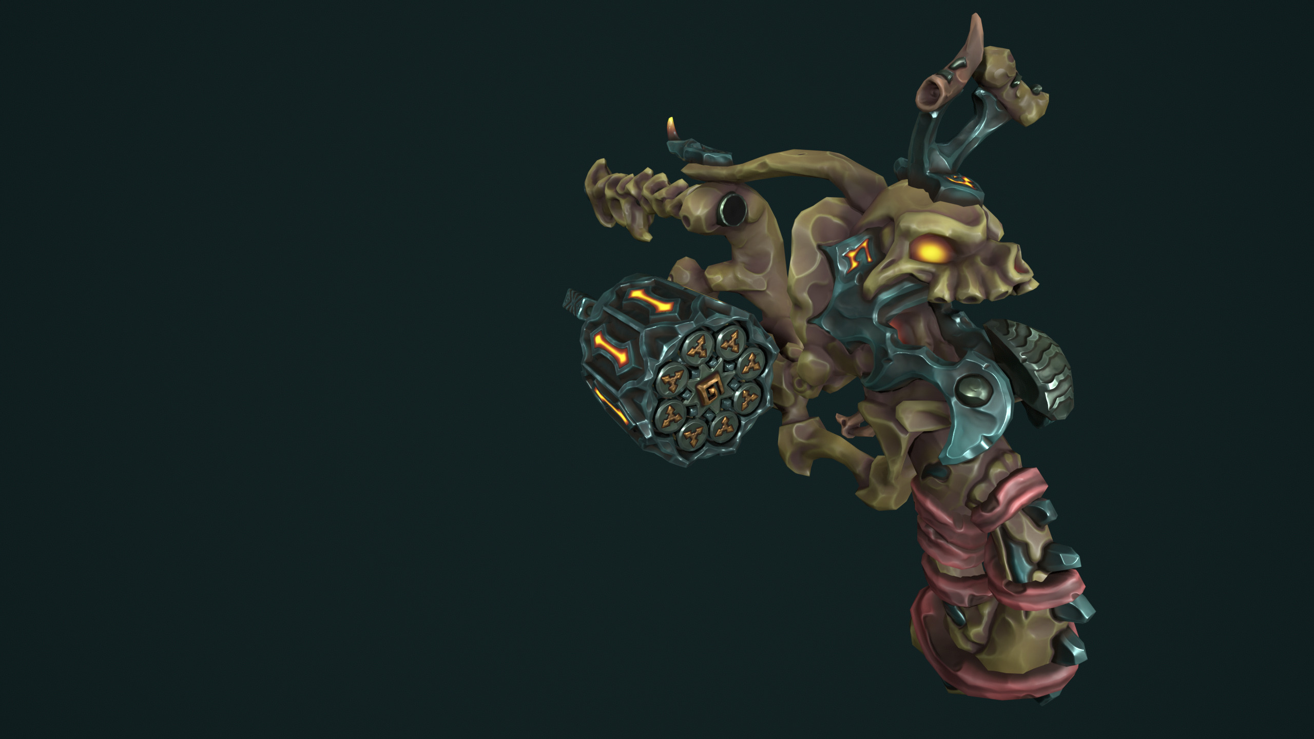 Stylized undead revolver Low-poly 3D model_17