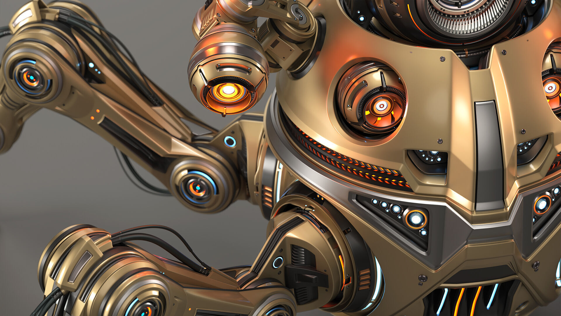 Spider Robot Advanced - Rigged and Animated 3D model_5