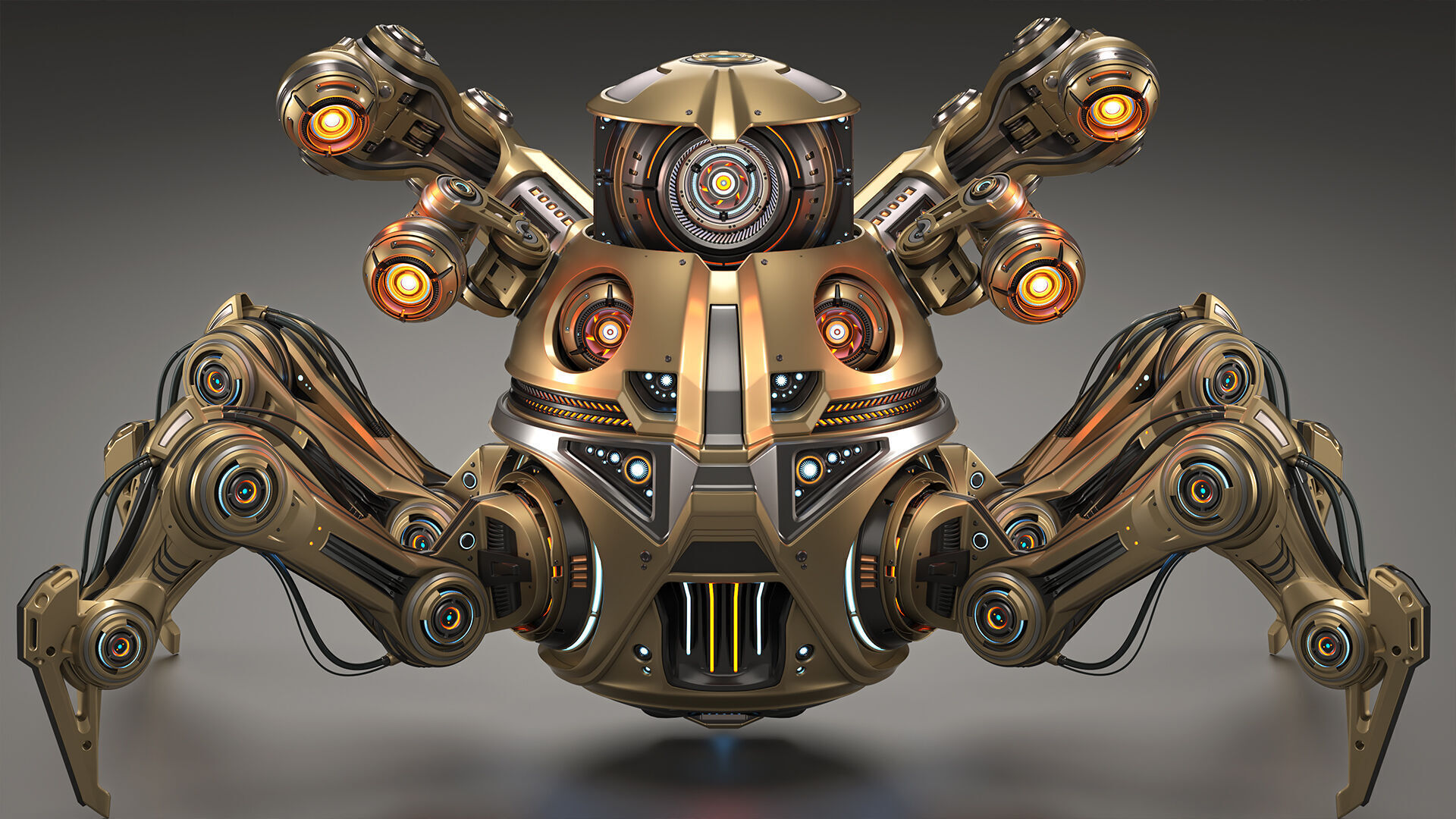 Spider Robot Advanced - Rigged and Animated 3D model_11