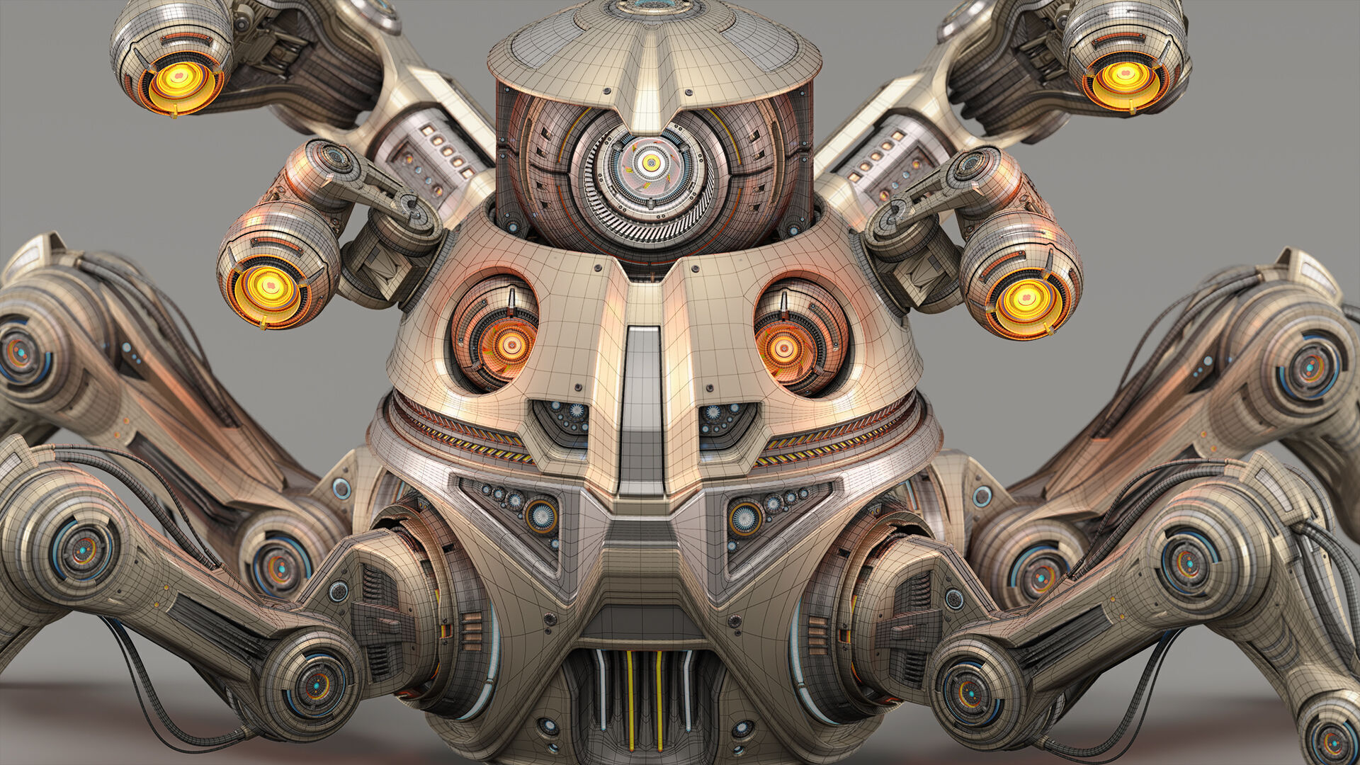 Spider Robot Advanced - Rigged and Animated 3D model_9