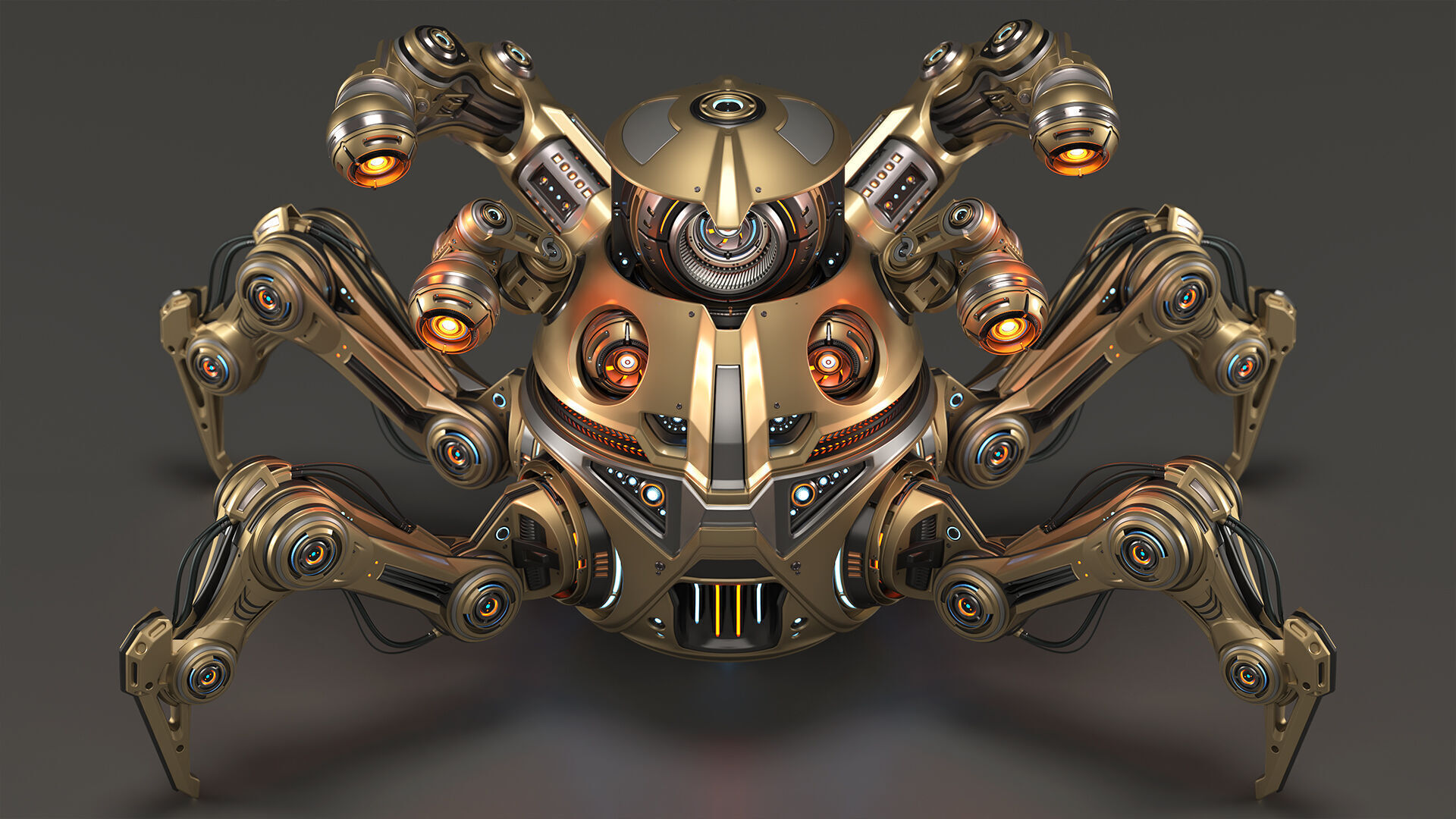 Spider Robot Advanced - Rigged and Animated 3D model_10