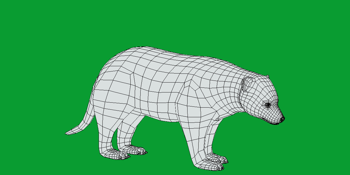 Wolverine Carcajou Low-poly 3D model_9