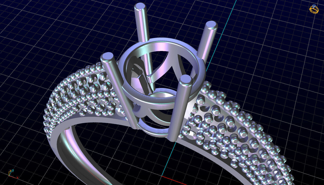 Gold Engagement Ring Round Diamond 3D Model Print Ready 3D print model_9