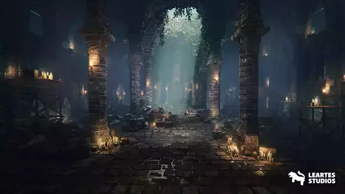 Mystic Dungeon Environment Low-poly 3D model