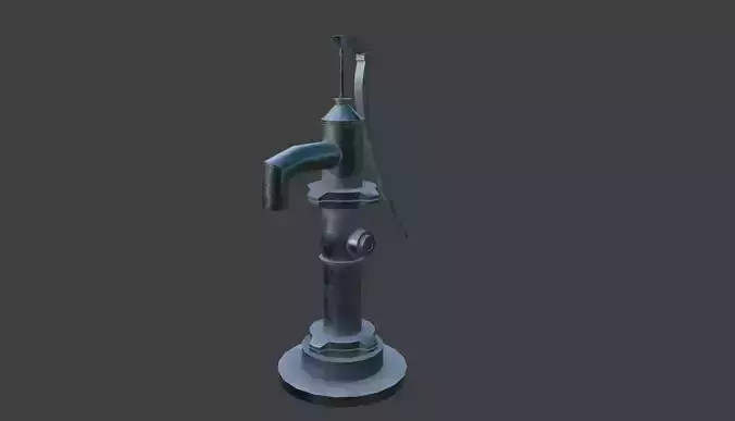 Water Hand Pump Lowpoly 3D Model Free