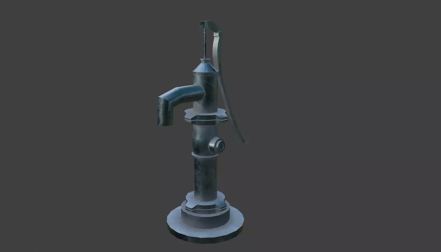 Water Hand Pump Lowpoly 3D Model Free Free low-poly 3D model_0