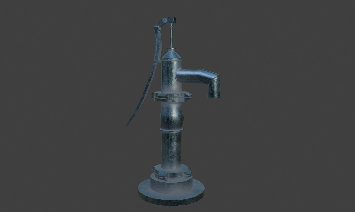Water Hand Pump Lowpoly 3D Model Free Free low-poly 3D model_1
