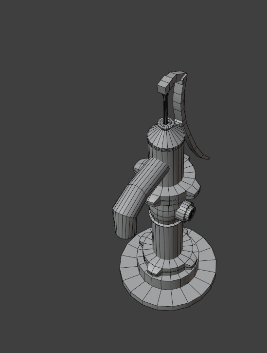 Water Hand Pump Lowpoly 3D Model Free Free low-poly 3D model_3