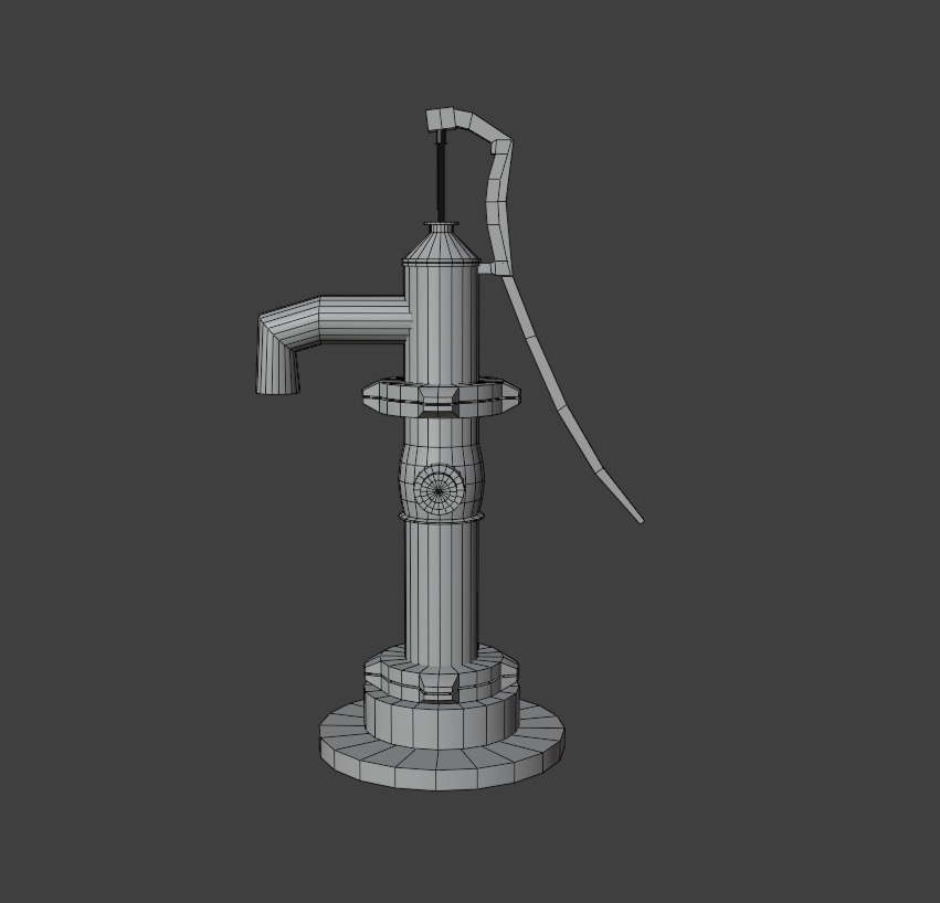 Water Hand Pump Lowpoly 3D Model Free Free low-poly 3D model_2