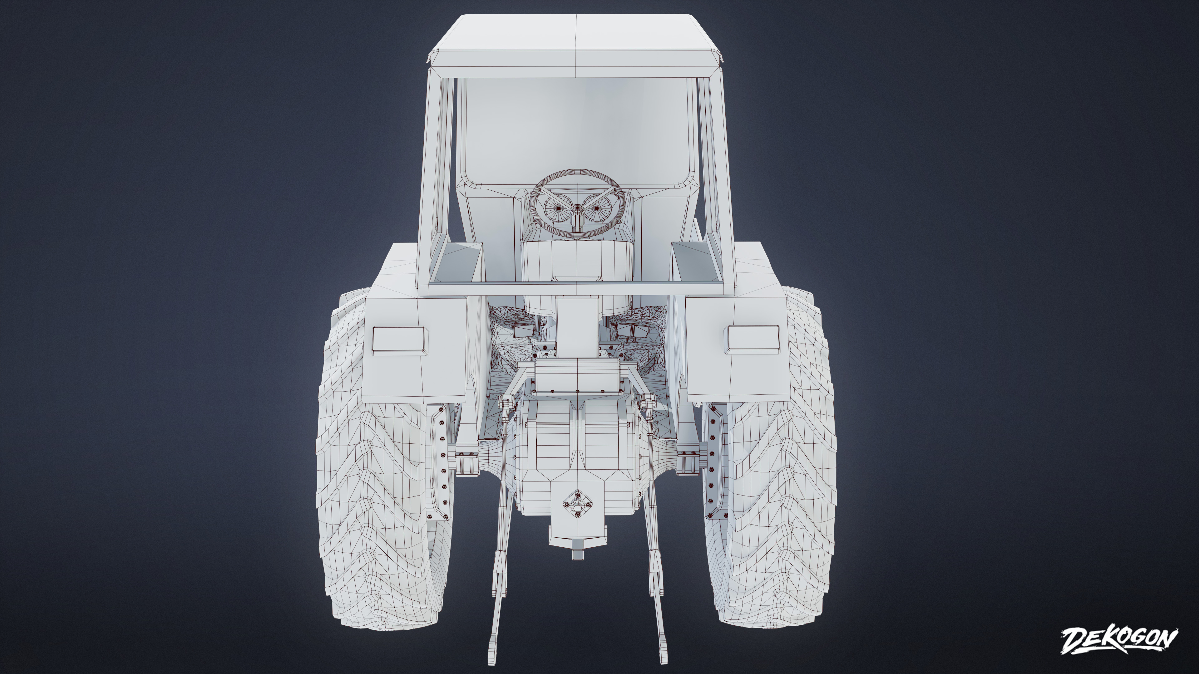 VEHICLES - Tractor 01 - LOW POLY Low-poly 3D model_8