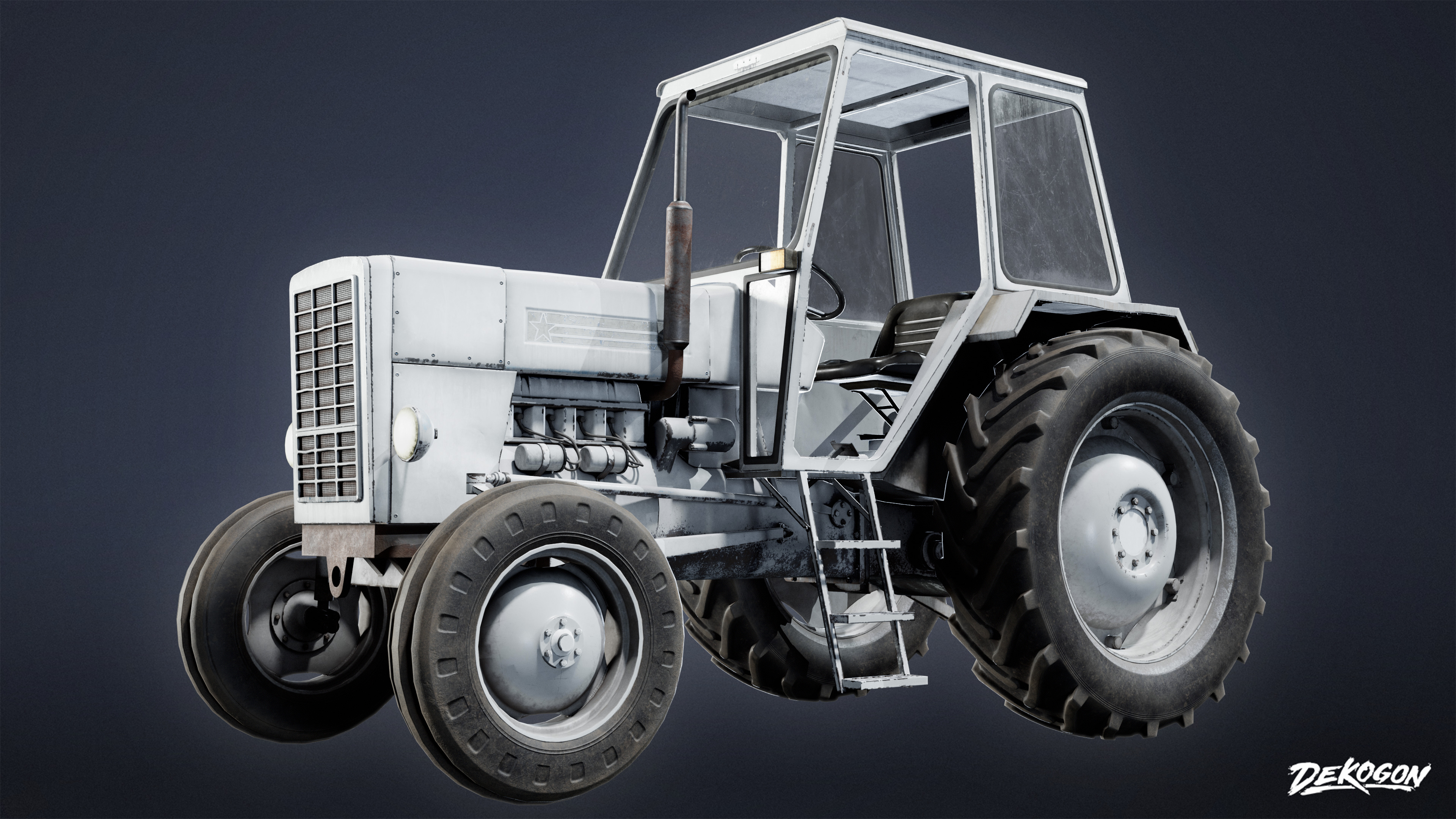 VEHICLES - Tractor 01 - LOW POLY Low-poly 3D model_1