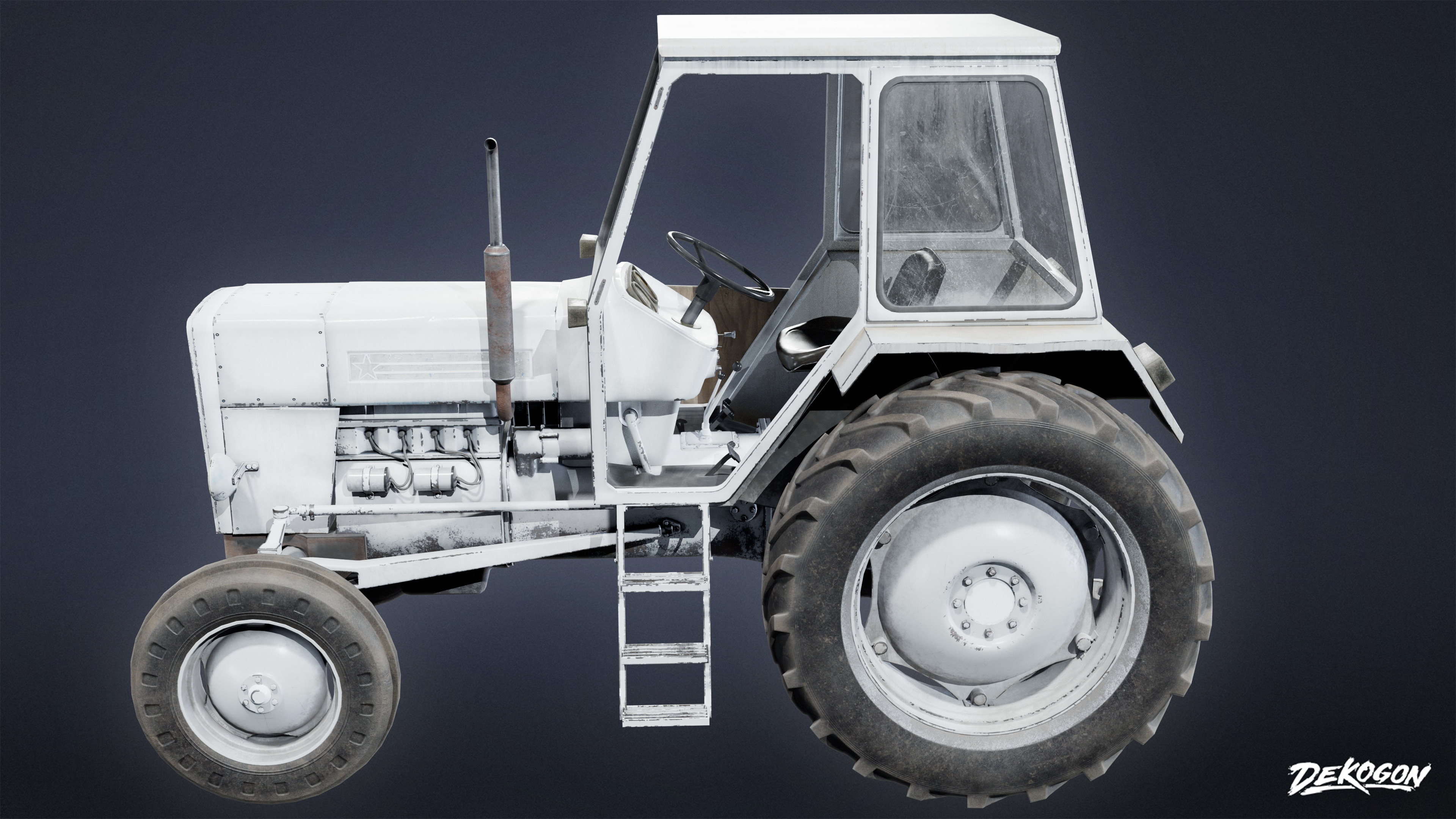VEHICLES - Tractor 01 - LOW POLY Low-poly 3D model_3