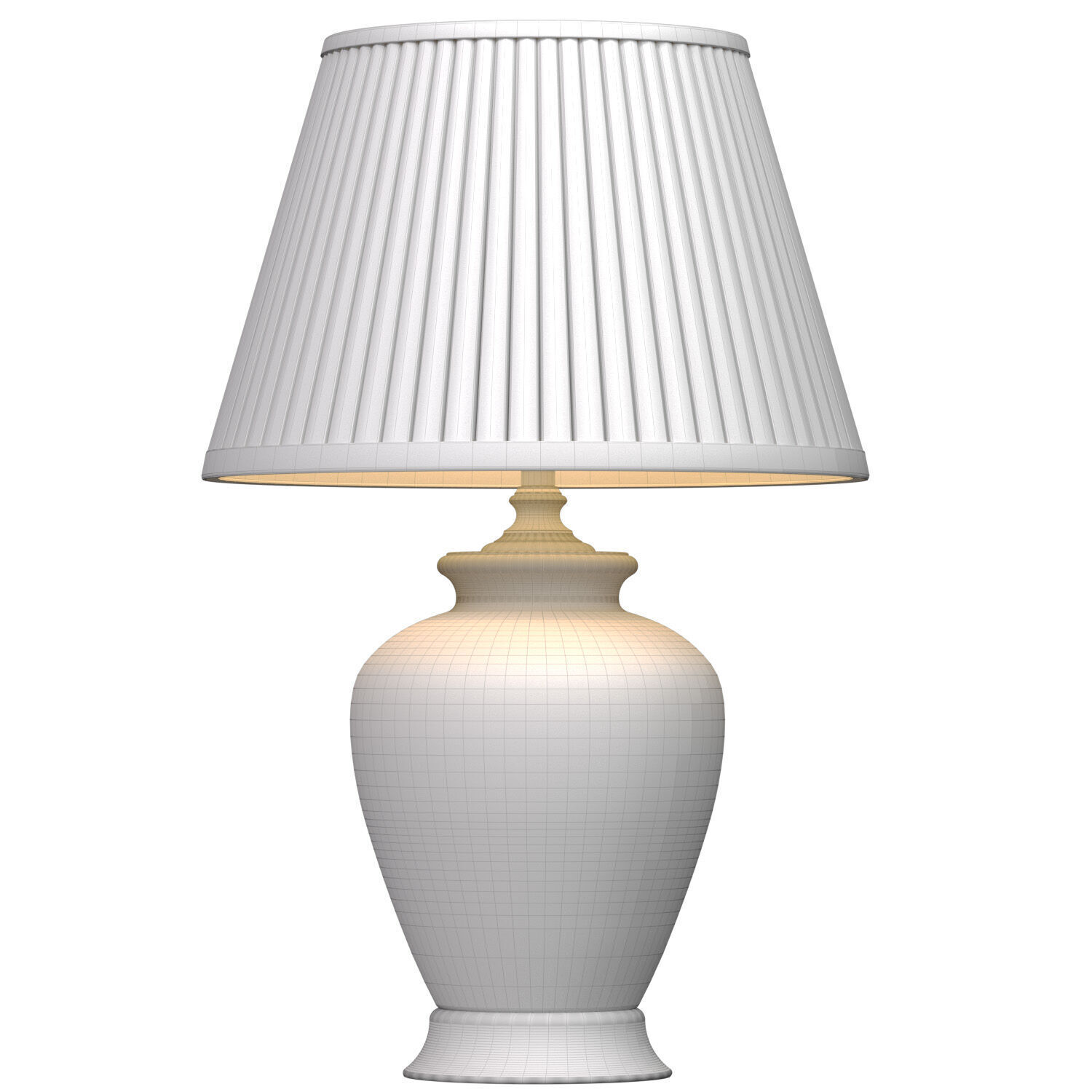 Birds Green Hand-Painted Chinoiserie Nightstand table Lamp 3D model_3