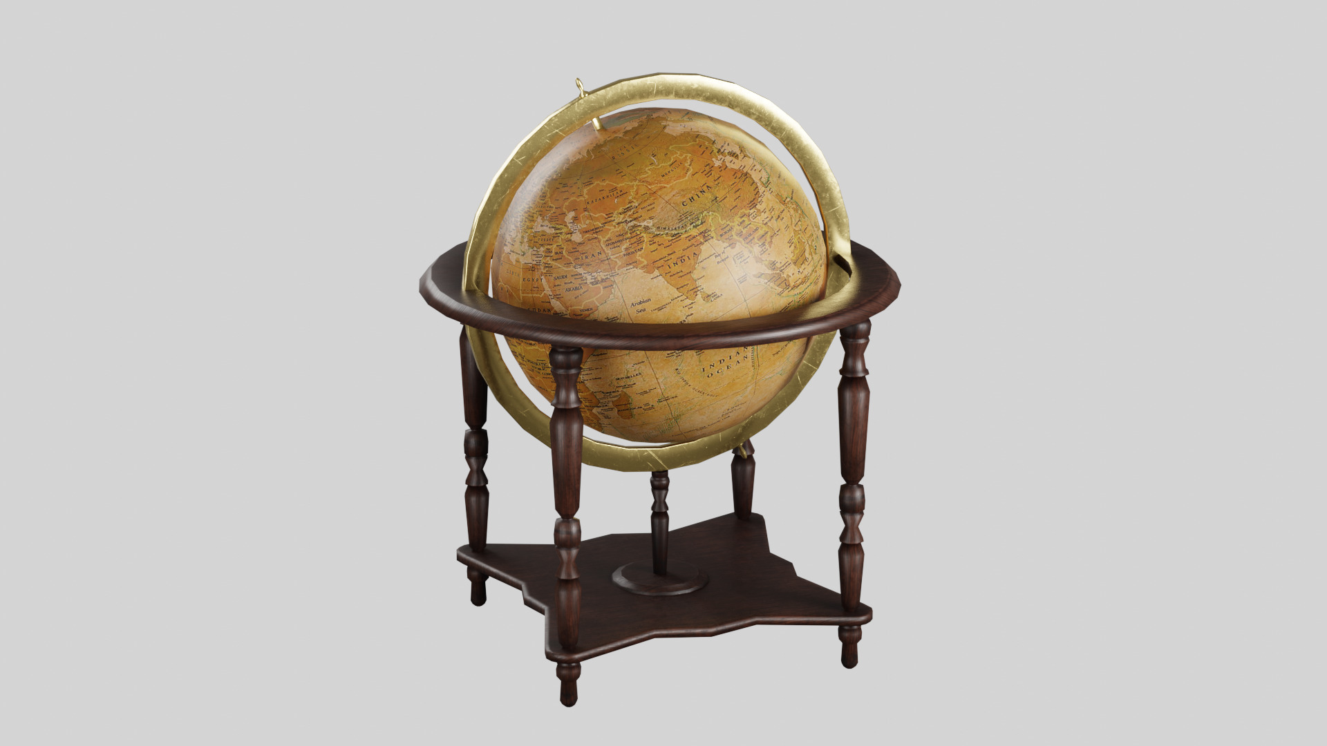 Pirate props collection Low-poly 3D model_6