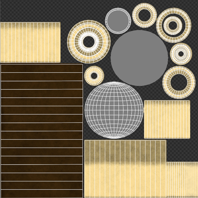 Pirate props collection Low-poly 3D model_5