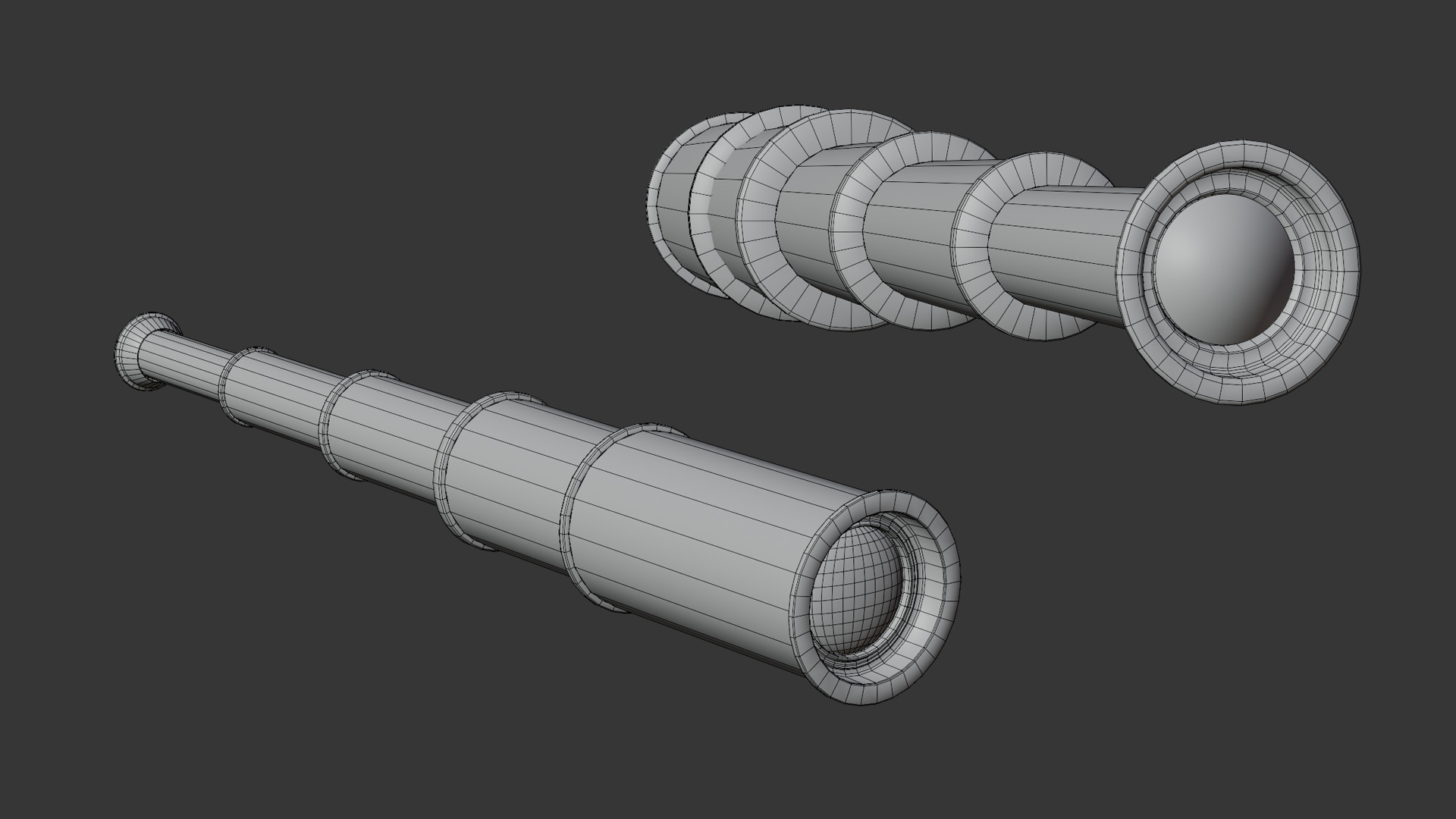 Pirate props collection Low-poly 3D model_4