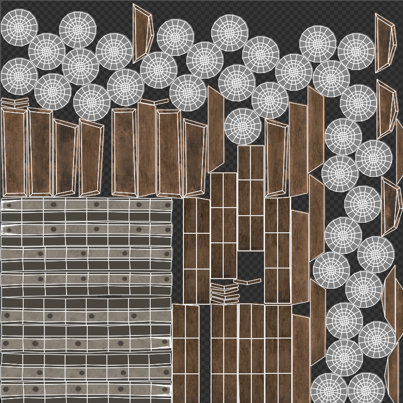 Pirate props collection Low-poly 3D model_26