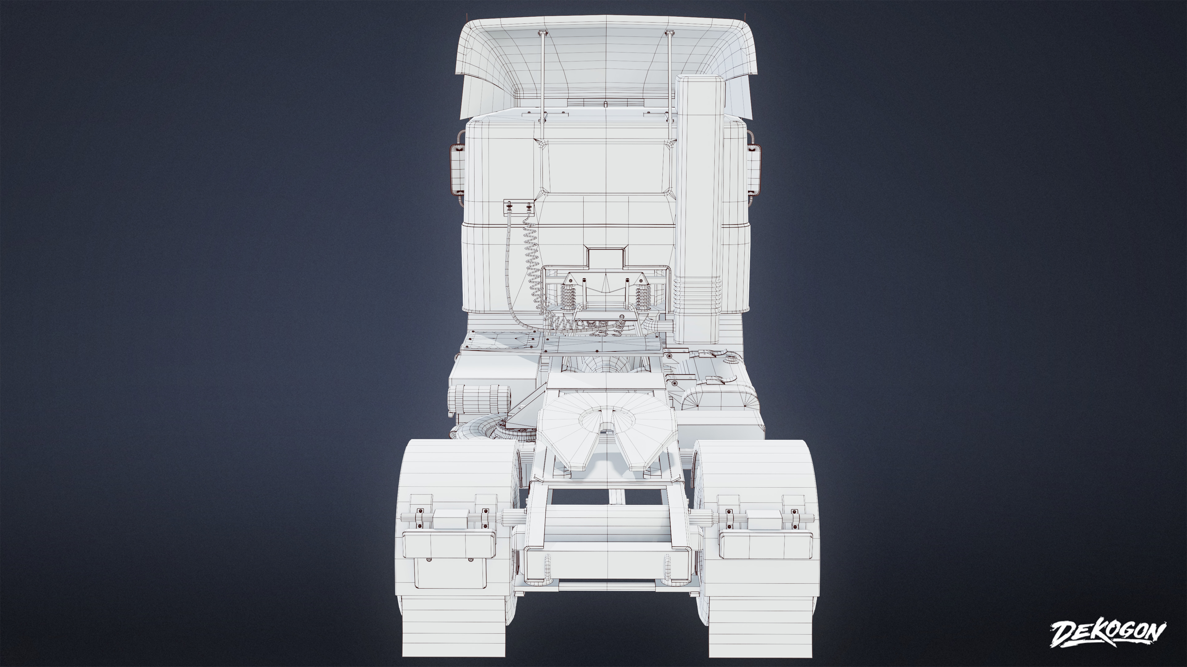 VEHICLES - Truck 02 - LOW POLY Low-poly 3D model_8