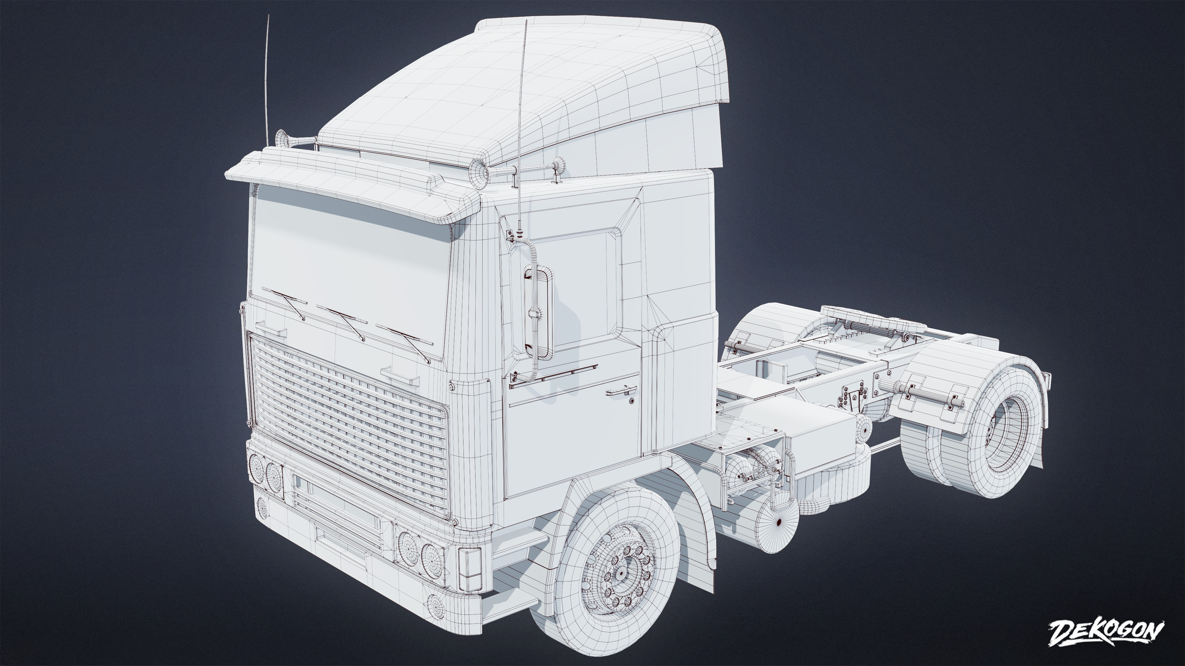 VEHICLES - Truck 02 - LOW POLY Low-poly 3D model_9